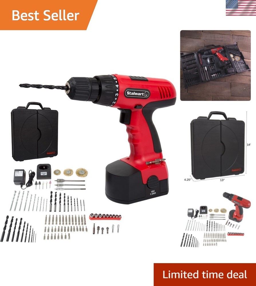 18V Cordless Drill Set - 89-Piece Kit with Rechargeable Battery & Assorted Bits