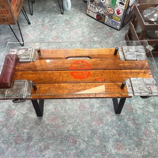 Repurposed Vintage Mac Tools Mechanic’s Creeper Coffee Table