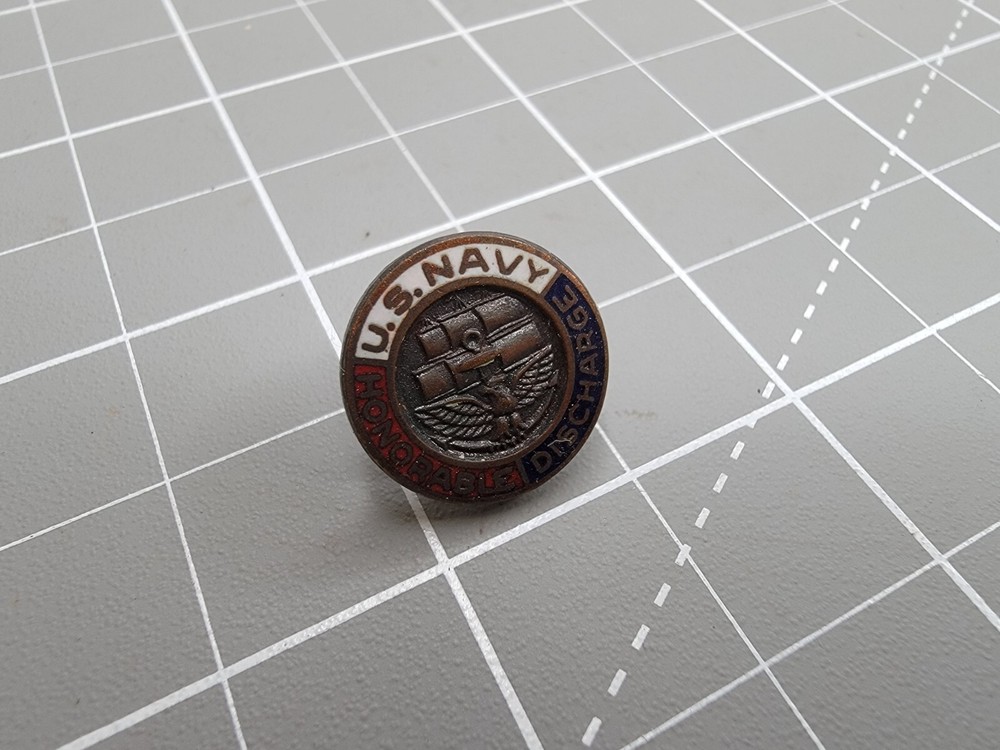 Lapel US Navy Honorable Discharge Pin Back Hat Decoration Small