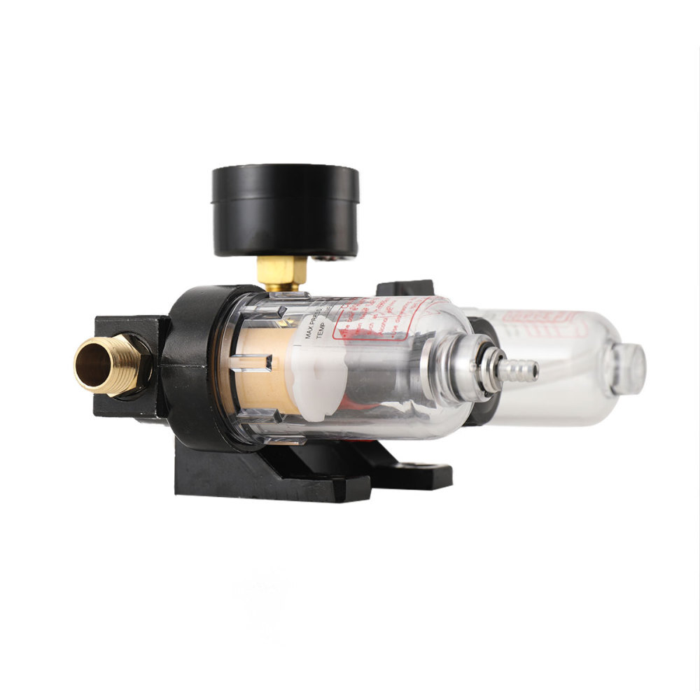 1/4" Air Compressor Filter Water Separator Trap Tools Kit Regulator Gauge