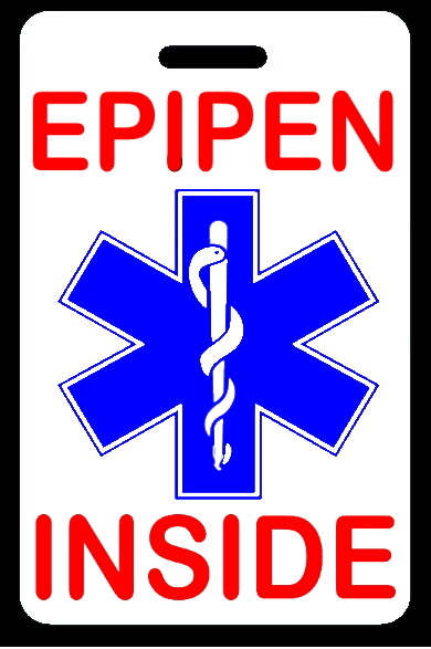 EPIPEN INSIDE Bag Tag - FREE Personalization - New