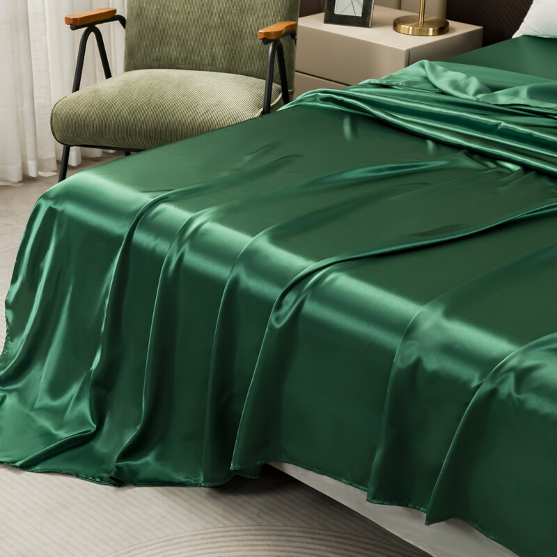 Satin Silk For Bedding Flat Bed Sheet / Pillowcase / Flat Sheet Queen/King Bed