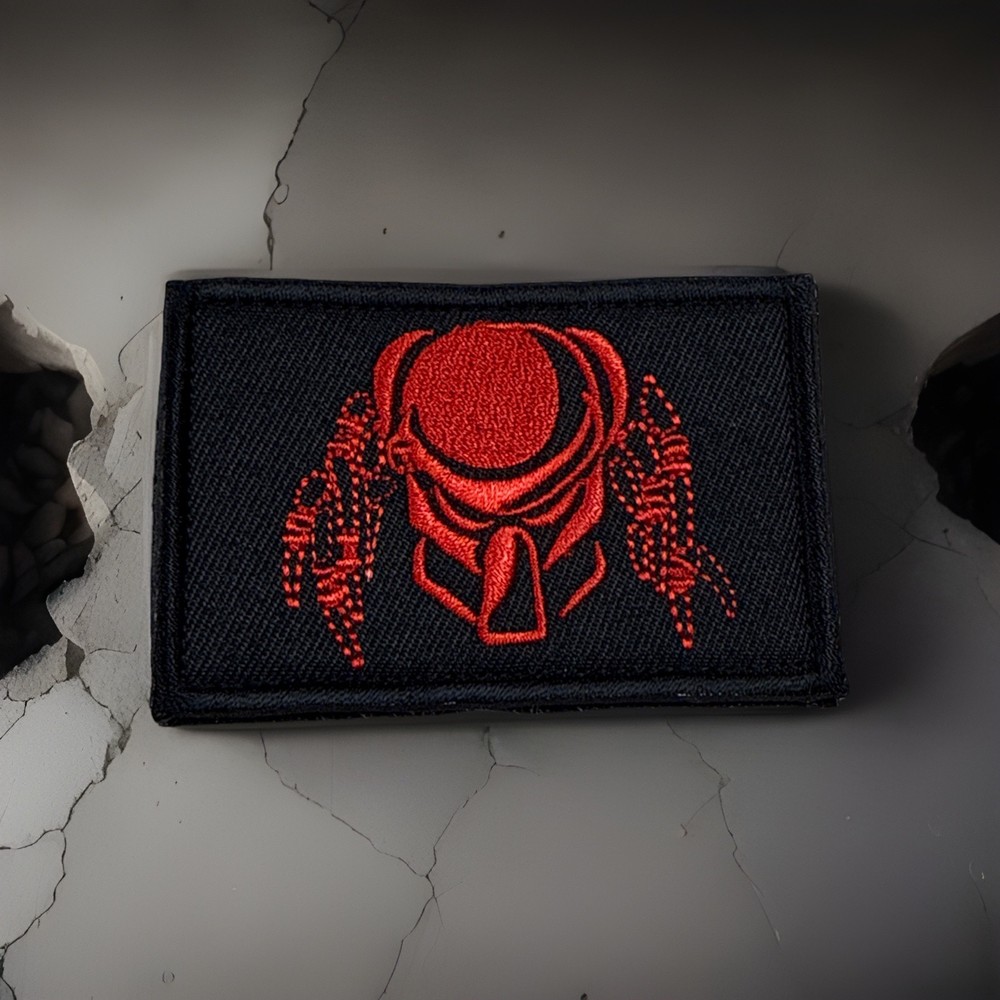 Predator Hunter Alien Tactical Patch Hook Loop Red