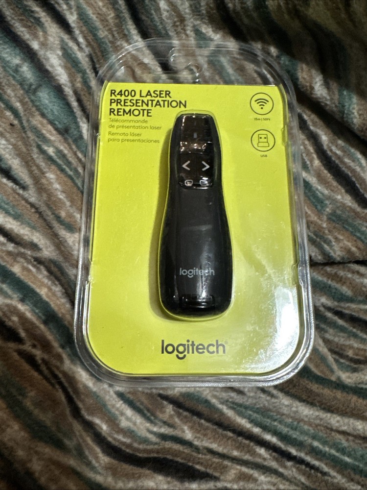 Logitech R400 Presenter Remote Control & Laser Pointer Black 910-001354