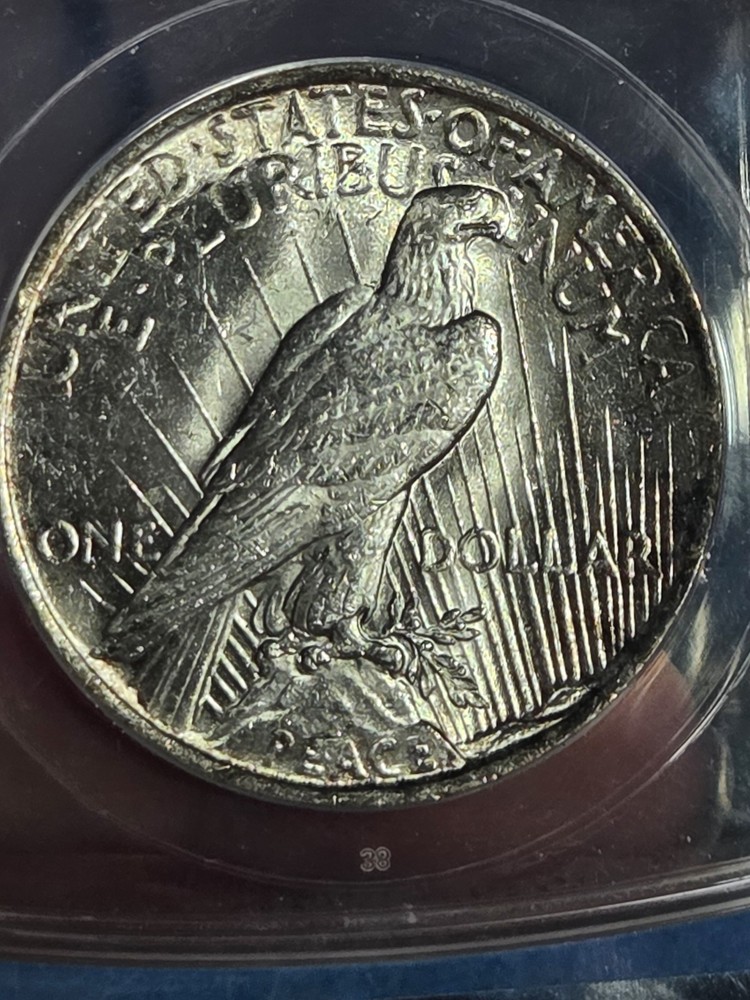 1923 $1 Peace Dollar ANACS MS60 Toned