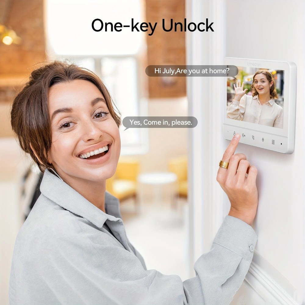 Video Doorbell Intercom Entry System 2x 7'' Monitor Support Unlock & Intercom