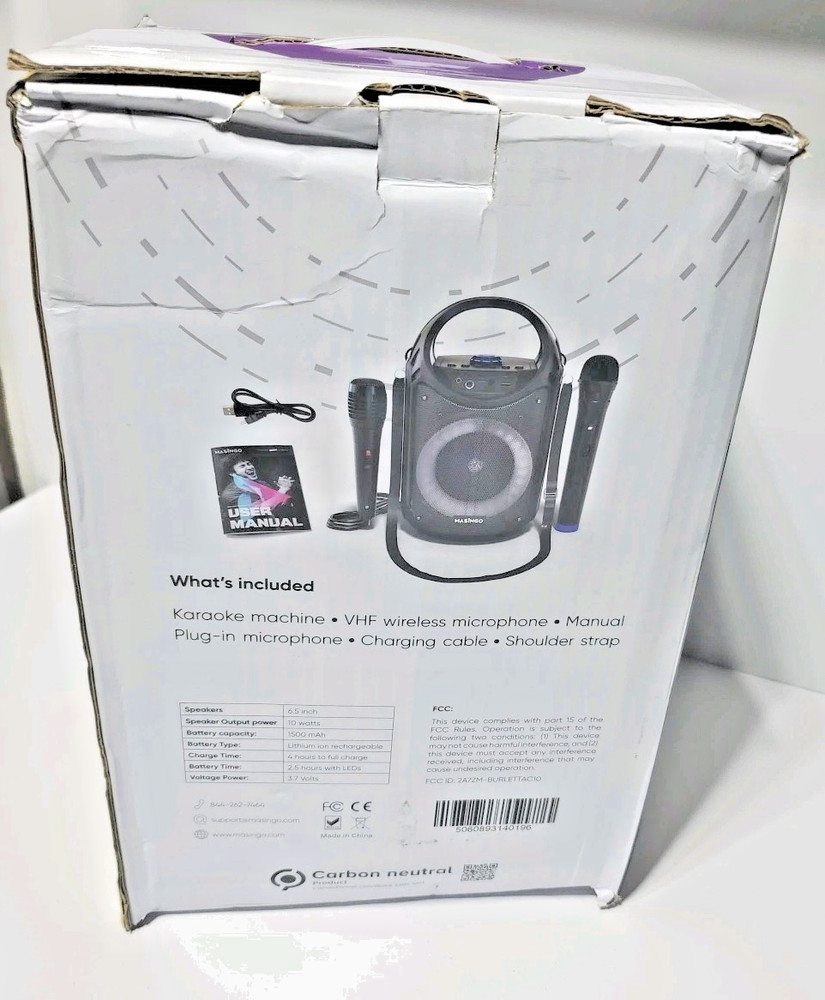 Masingo Karaoke Machine Black