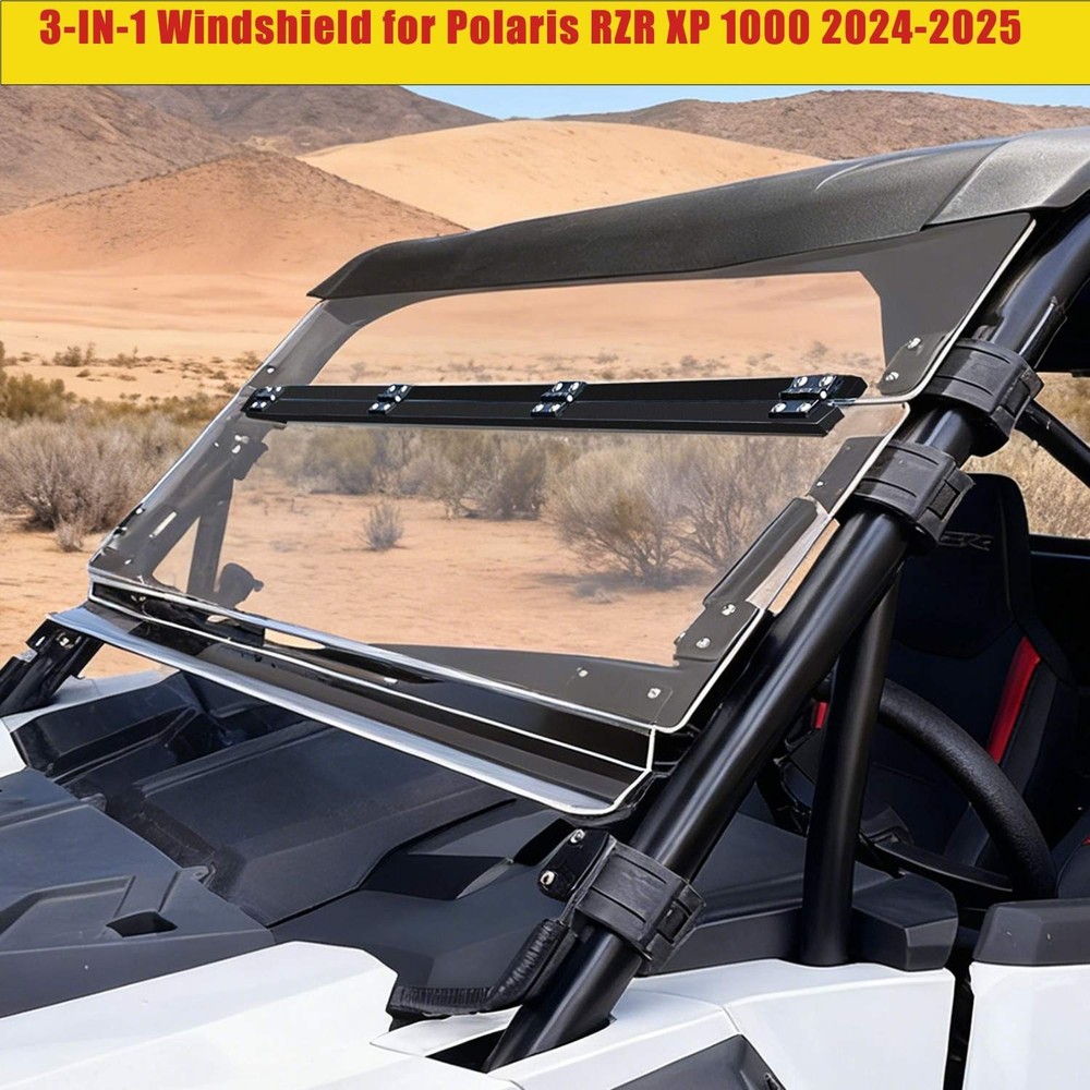 Front Flip Windshield for Polaris RZR XP 1000 2024 2025 UTV Front Window