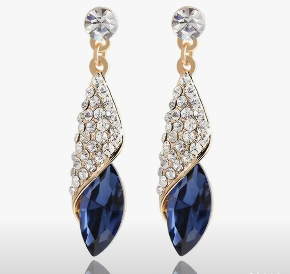 Vintage Teardrop Crystal Earrings