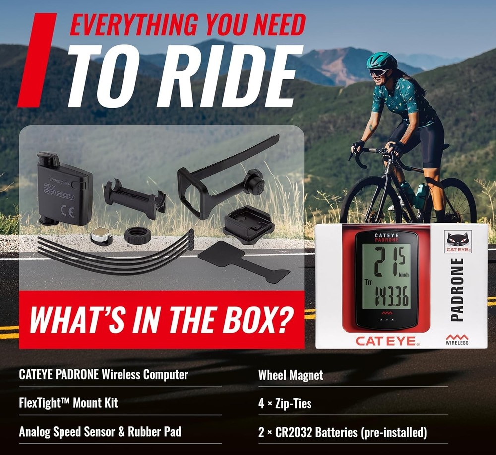 Padrone Wireless Bike Computer – Oversized Display