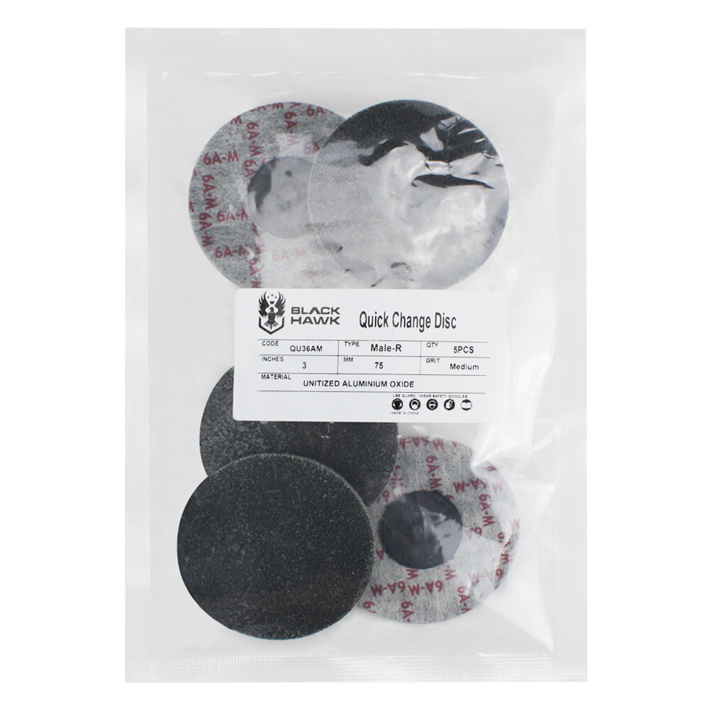 10 Pack - 3" Inch Unitized Quick Change Discs 6AM A/O Medium Deburr Type R Roloc
