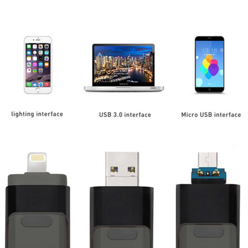 512GB 32GB USB Flash Drive External Storage Memory Stick For iPhone iPad Android