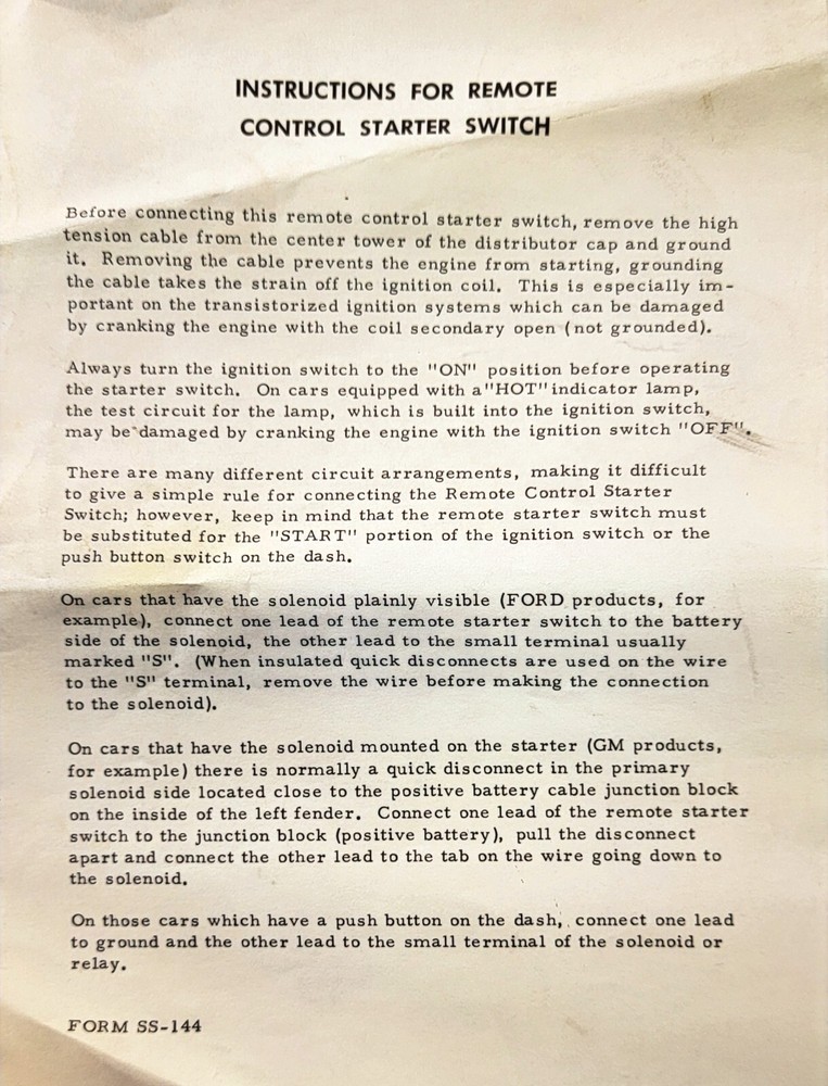 Vintage ICS DELUXE AUTO ENGINE ANALYZER Instructions