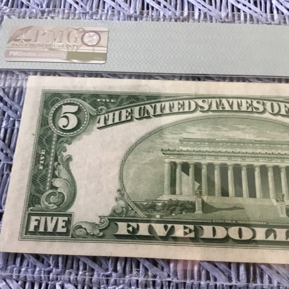 1934 A $5 SILVER CERTIFICATE NORTH AFRICA NOTE PMG35