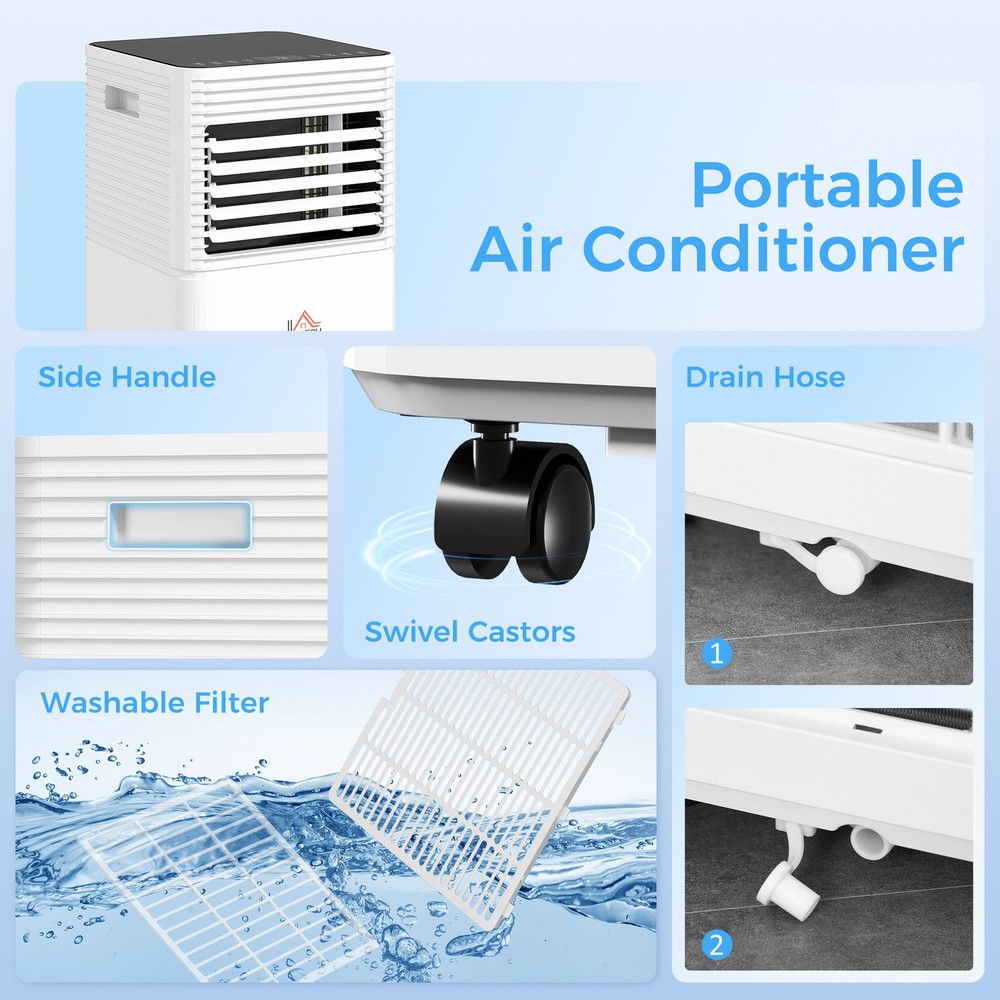 10000 BTU Mobile Air Conditioner for Cooling and Dehumidifying