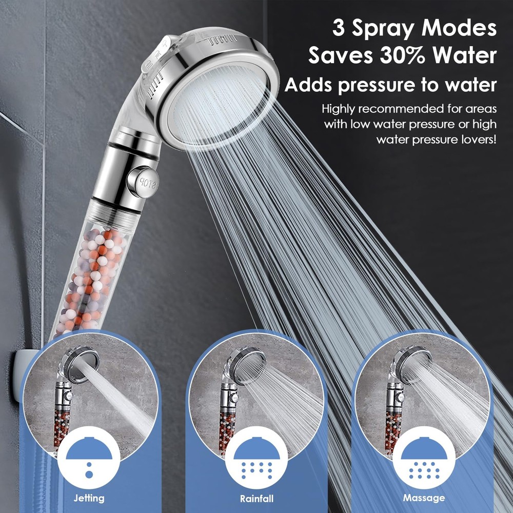 Vacto High Pressure Handheld Shower Filtered Head (No Hose & Bracket)