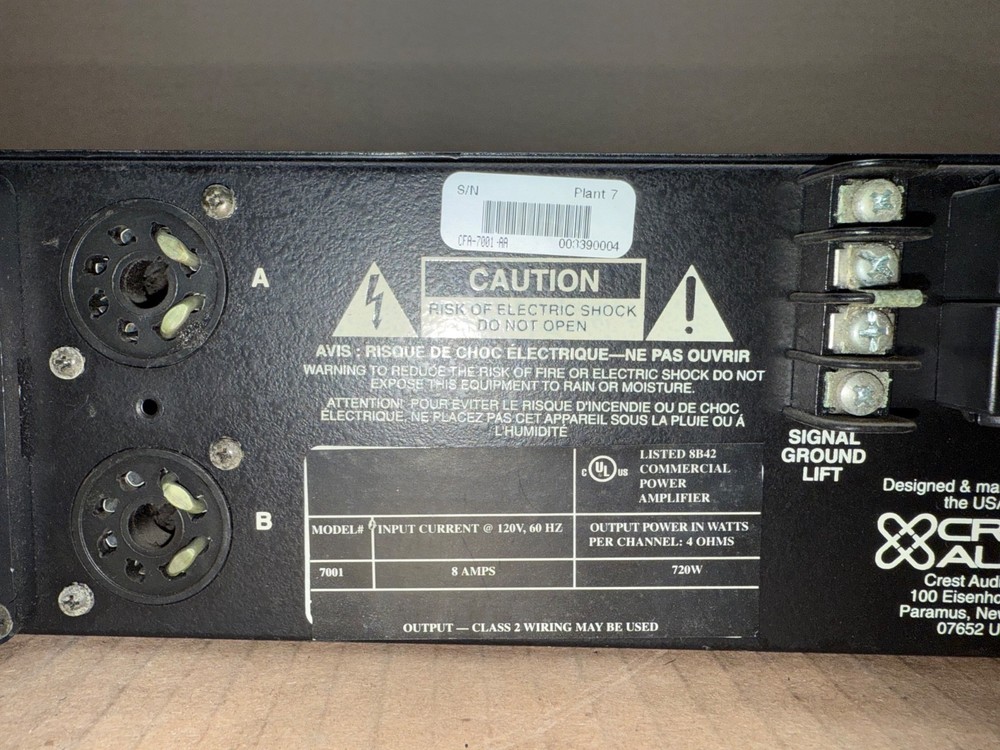 CREST AUDIO 7001 PROFESSIONAL POWER AMPLIFIER - TESTED