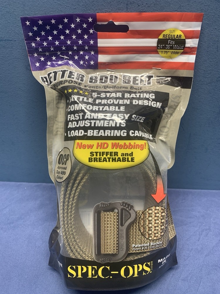 Spec Ops Better BDU Belt, Tan 499, Regular, 100150127 Duty Belt