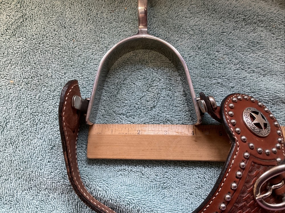 Vintage Tooled Leather Spurs Full Set NICE