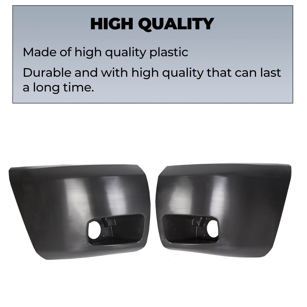 Bumper End Caps Set For 2007-2013 Chevy Silverado 1500 Fog Light Holes Front