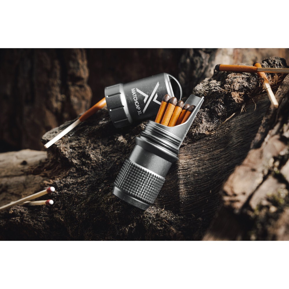 Exotac MATCHCAP XL Waterproof Match and Striker Case - Black