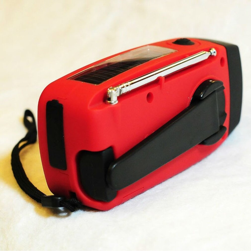Solar Hand Crank USB Charging Radio with LED Flashlight for Emergency
