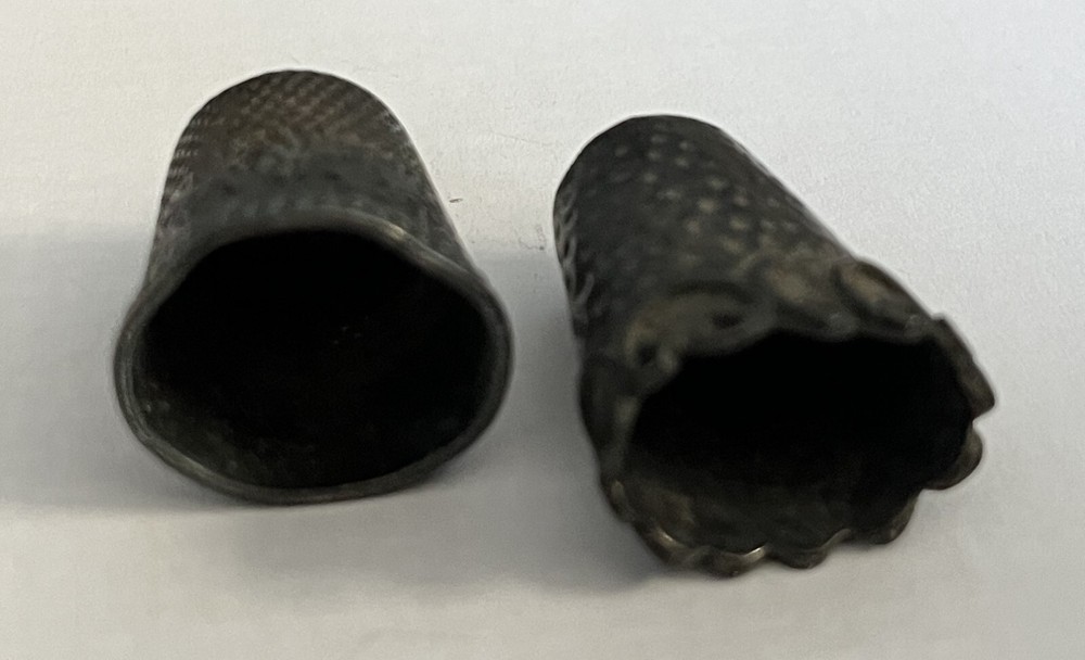Two Antique Sterling Silver Thimbles (x2)