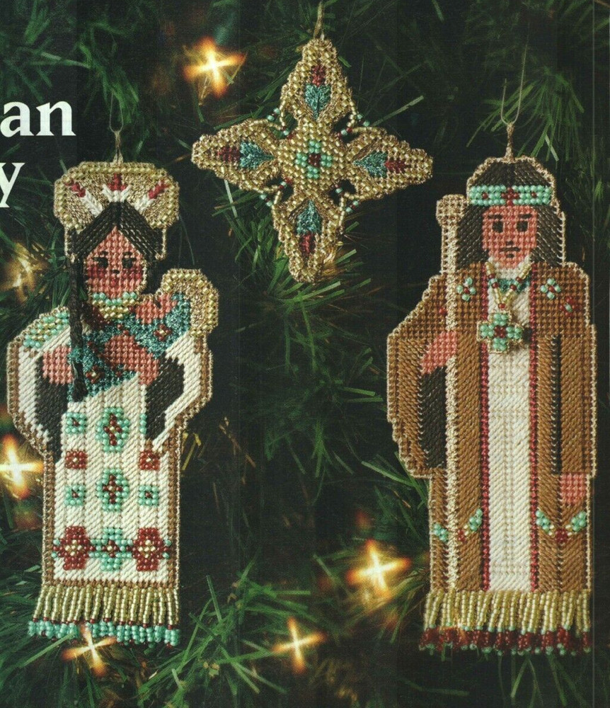 NATIVE AMERICAN NATIVITY CHRISTMAS PLASTIC CANVAS PATTERN INSTRUCTIONS HTF