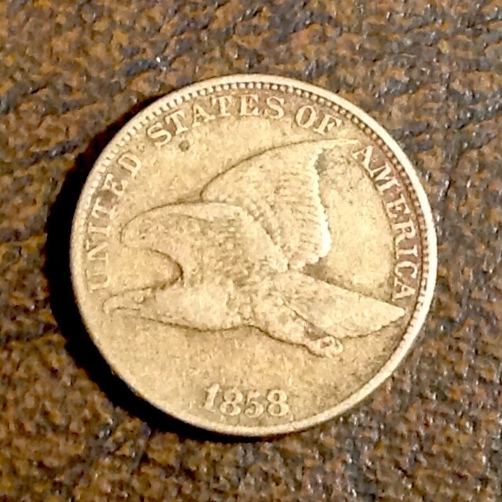 1858 Large Letters US Flying Eagle Cent cd