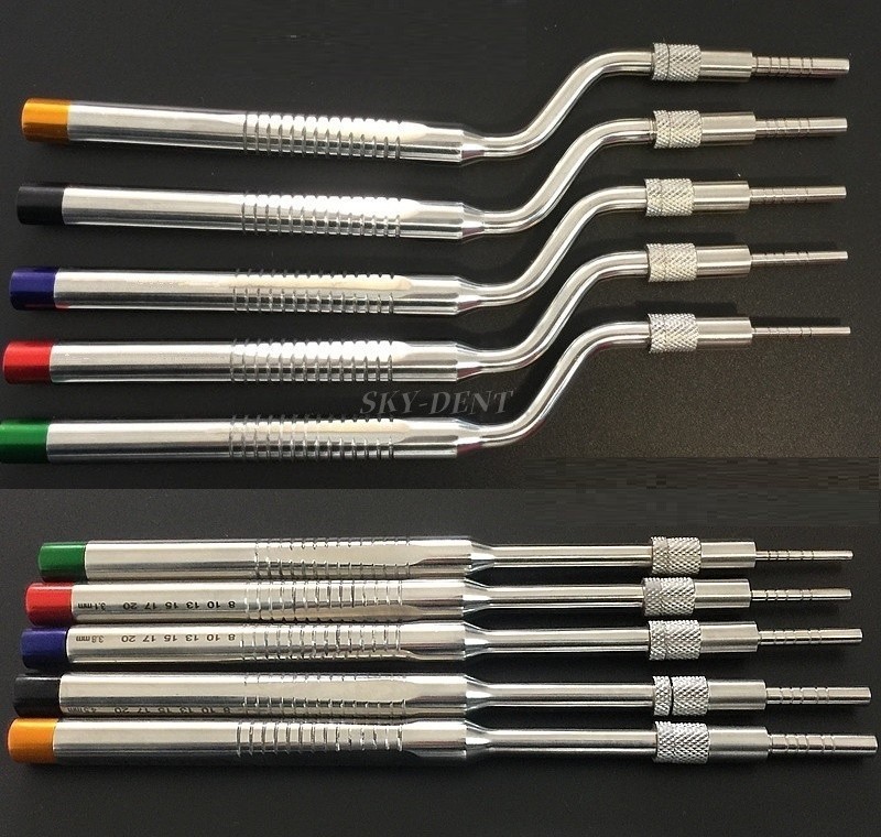 10Pcs Sinus Osteotomes Set Sinus Lift Elevator Dental Implant Tools Concave Tip