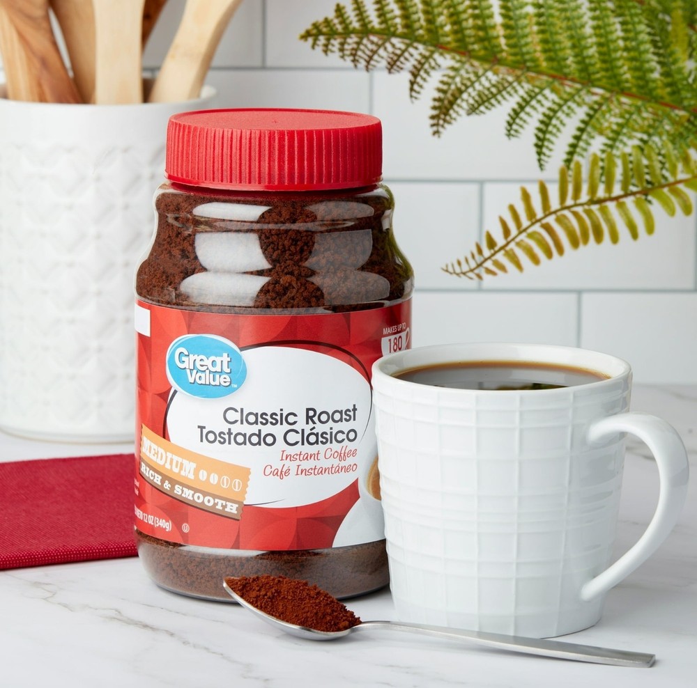 Great Value Medium Roast Instant Coffee – 12 oz, Classic Flavor