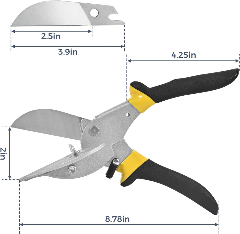 Miter Shears，Sharp Multi Angle Scissors, Adjustable From 45 ° to 135 ° Quarter R