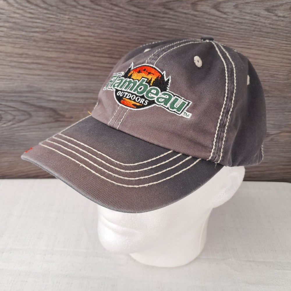 Flambeau Outdoors Strapback Distressed Hat Fishing Cap One Size Adjustable