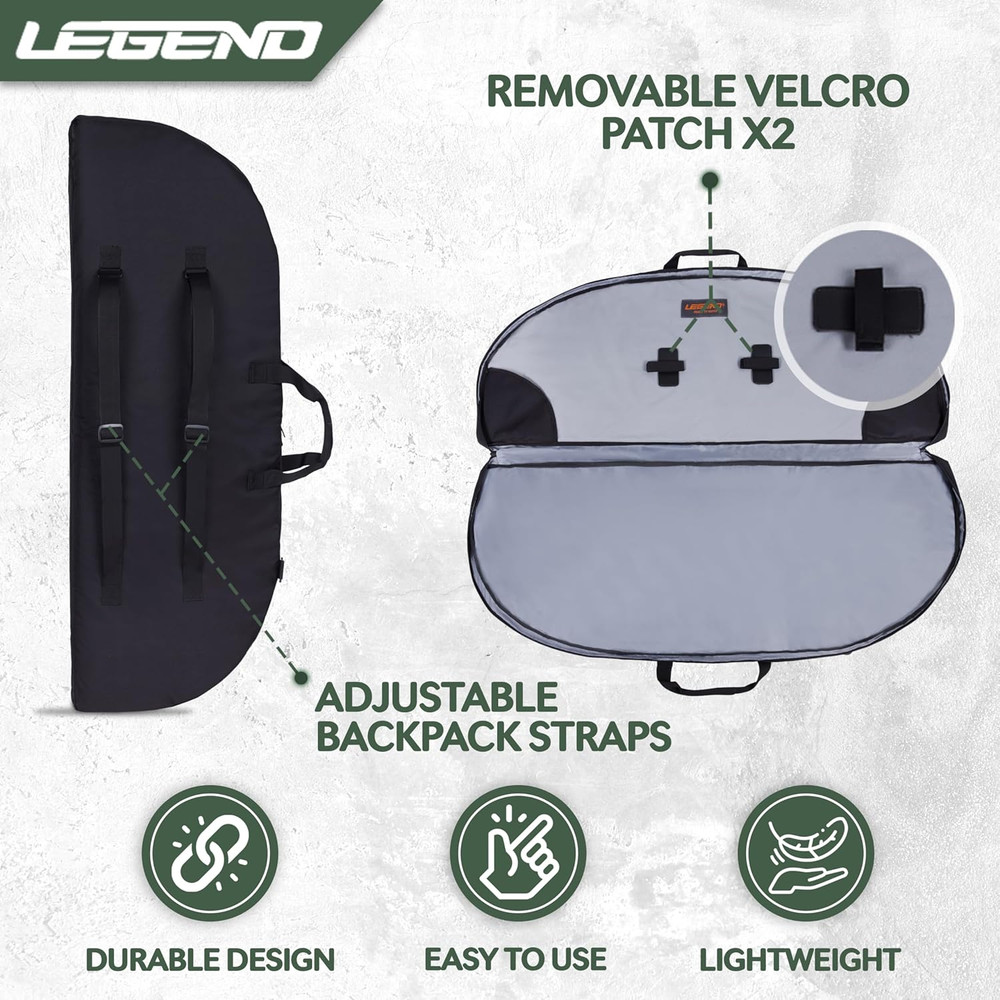 Premium Soft Compound Bow Case with Backpack Strap - 36" or 44" Interior