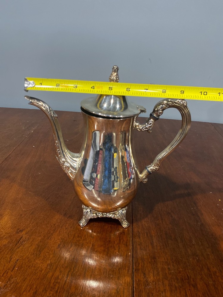 VTG ONIEDA Silver Plate Tea Set, Creamer, Sugar + Teapot