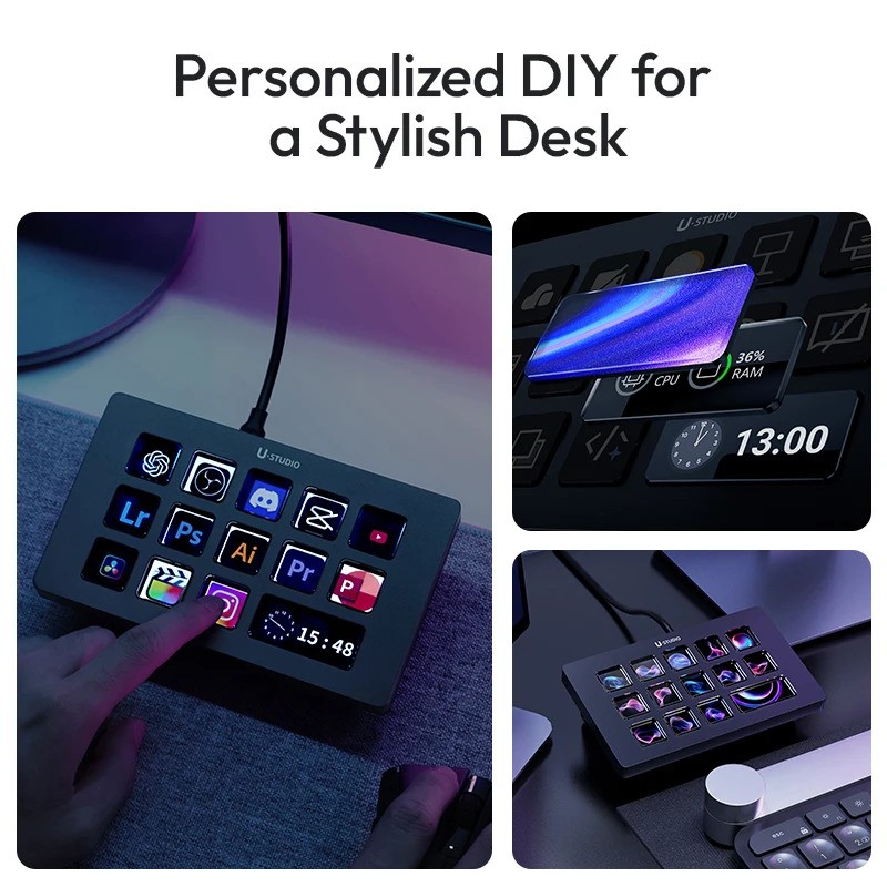 Ulanzi D200H Deck Dock 7in1 Streaming Controller Hub Visual Keyboard For PC Mac