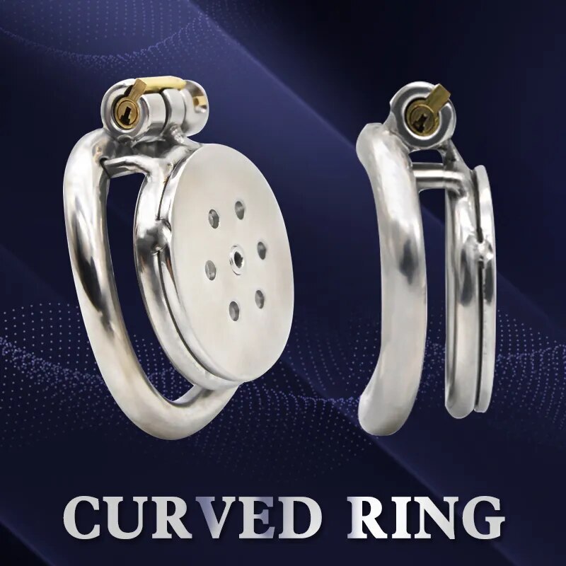 Small Flat Lock Chastity Device with Arc Ring Chastity‬ Cage Preventing Cheating
