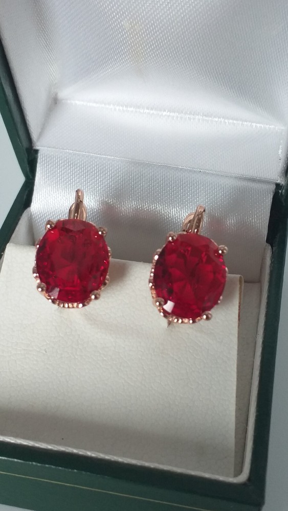 Vintage 1990s 14 Ct Rolled Gold Ruby Earrings-Hallmarked 585 RG!.