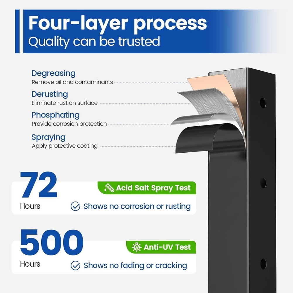 Cable Railing Post 41"x2"x2" Fixed top Level Line Post Mount Black Level Drill