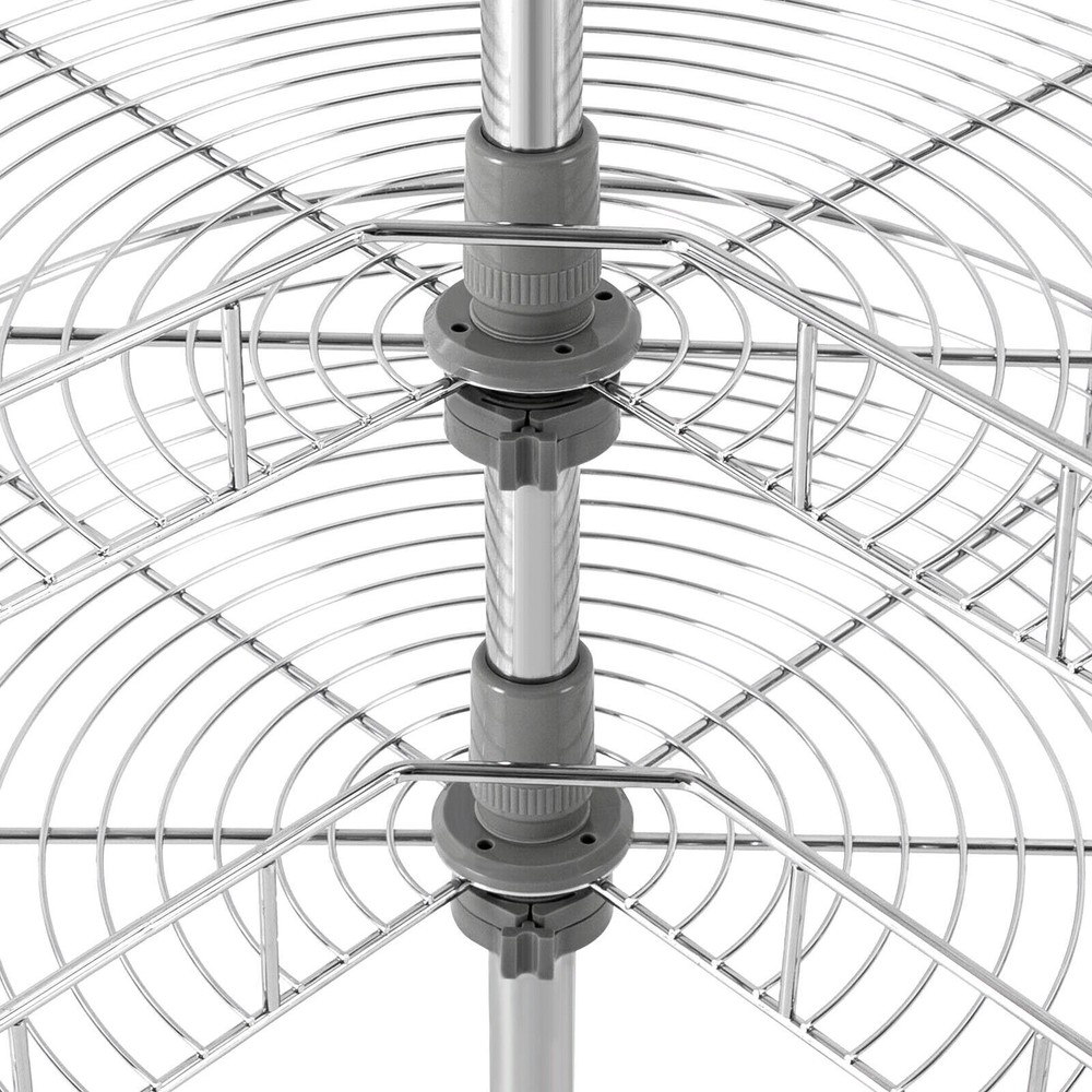 24" Kidney Chrome 2-Shelf Lazy Susan Kitchen Base Cabinet Corner Organizer Rack