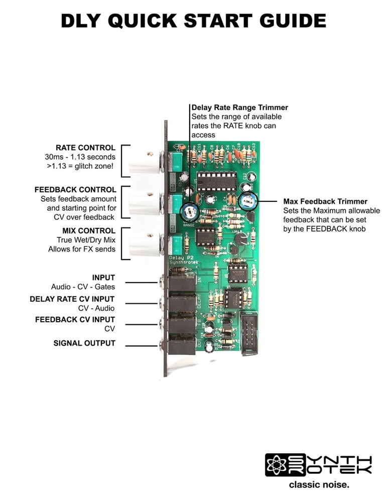 Synthrotek DLY Module DIY Kit Eurorack Modular echo delay