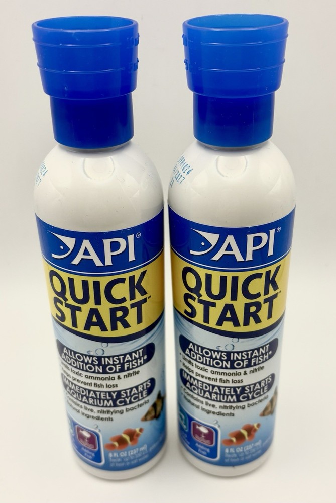 2x API QUICK START Freshwater and Saltwater Aquarium Nitrifying Bacteria 8 Oz Ea
