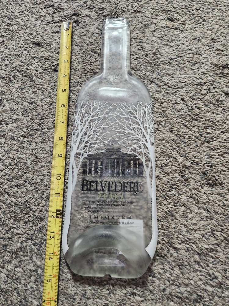 Belvedere Vodka Bottle Melted Flattened Tray Decor