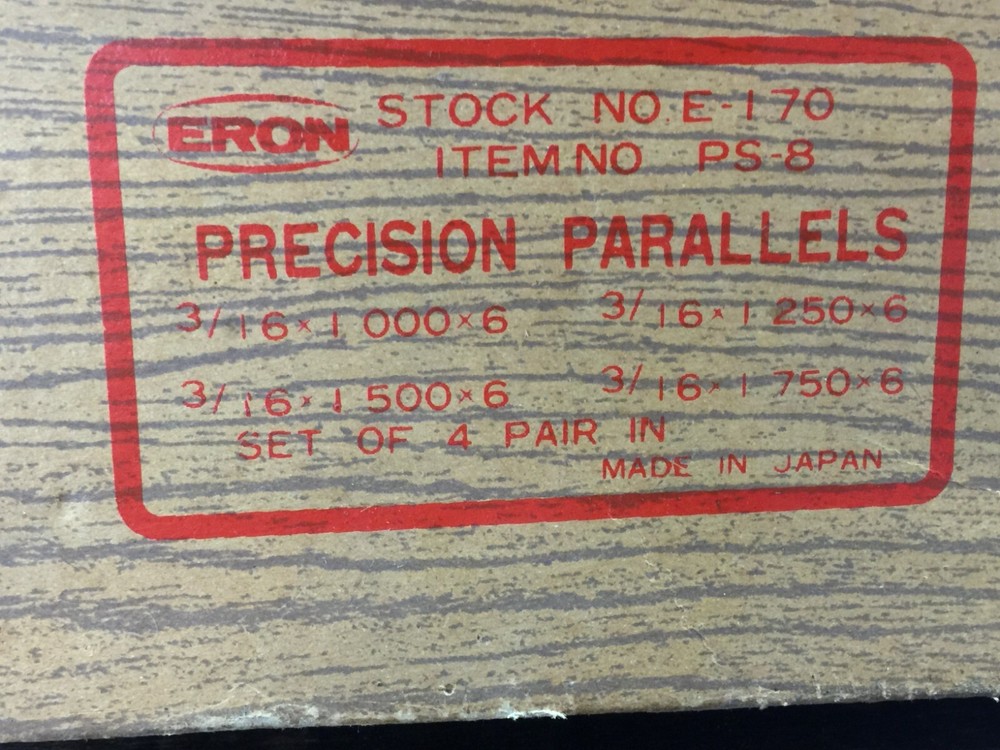 ERON PRECISION PARALLELS  #E170 6 X 1" - 1 3/4"