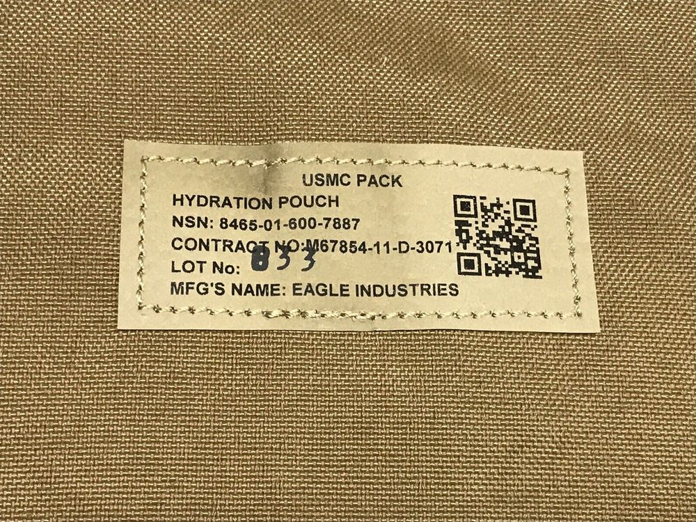 USMC FILBE MOLLE Hydration Pouch Coyote NOS Eagle Industries