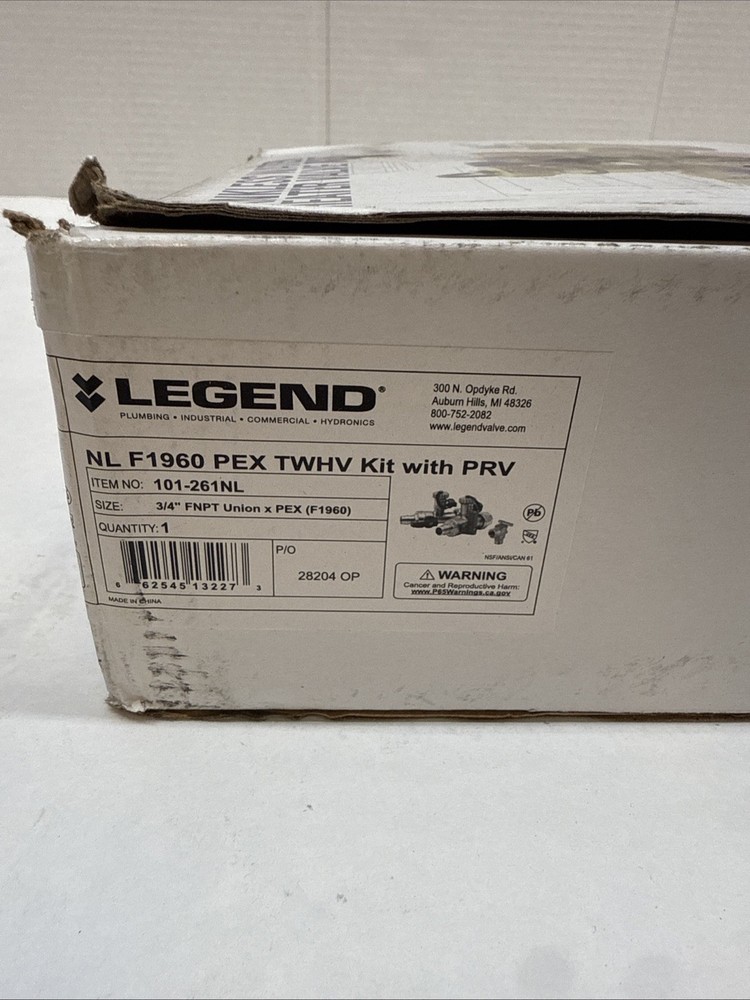 LEGEND 101-261NL NL F1960 3/4" Tankless Water Heater Valve Kit W/ PRV