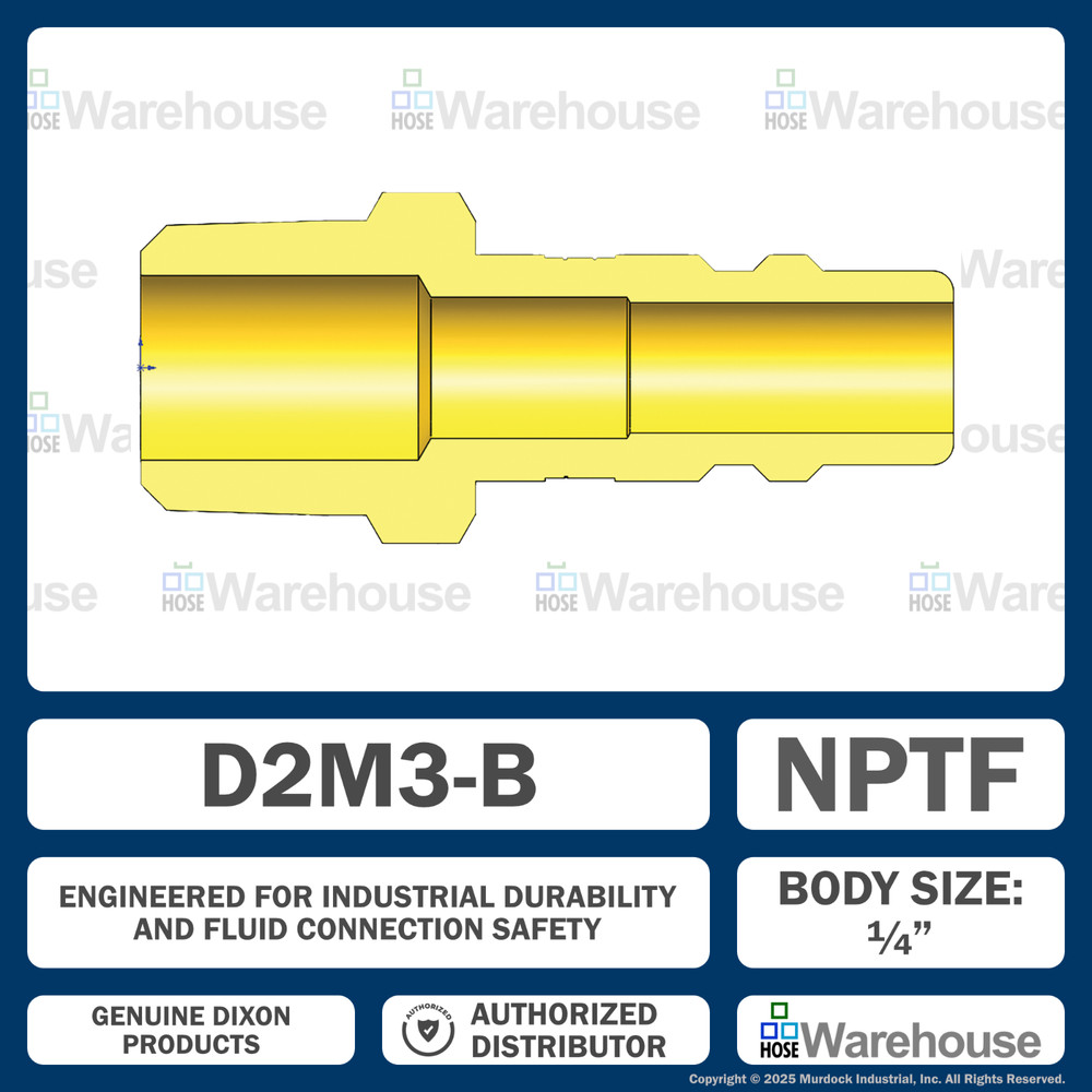 Genuine Dixon 2DM3-B Coupler & D2M3-B Plug Kit – Brass Pneumatic Male Threaded