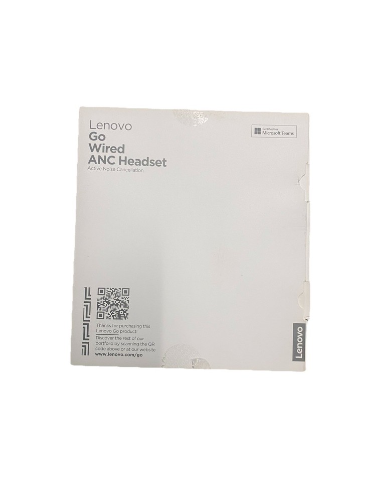 Lenovo Go Wired ANC Headset (Thunder Black) Boom Mic