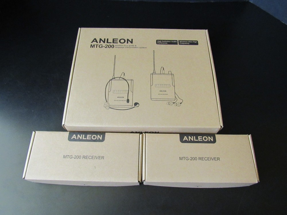 ANLEON MTG-200 Wireless Tour Guide & Language Interpretation System-3 Receivers