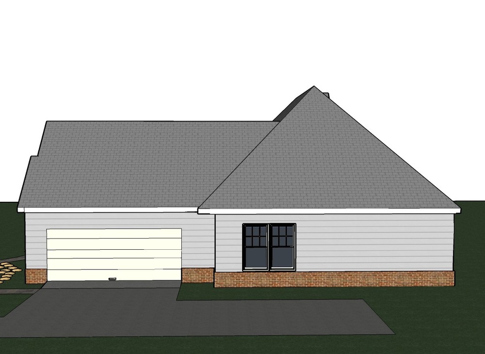 Amanda 1706G-3 side/brick Home, House plan 3 bed room, 2 bath split plan in PDF